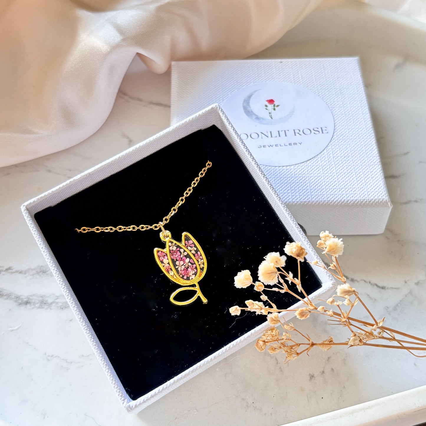 Pink Tulip Necklace