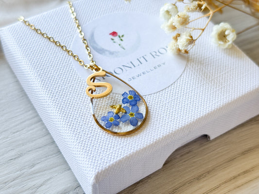 Personalised Forget Me Not Neckace